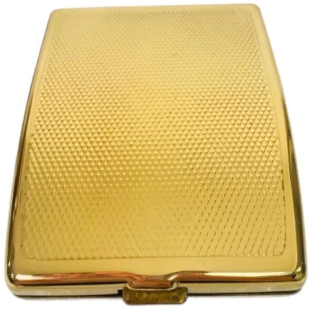 LOVELITE Lighted Makeup Compact Mid Century Original Case Gold Toned Flower READ